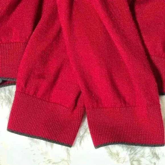 New Hart Schaffner Marx Sweater Pullover Men 2XL Deep Red Wool Knit 1/4 Zipper - Picture 8 of 16